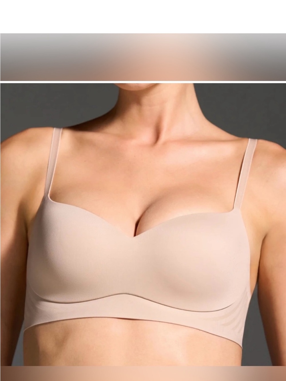 NEW EBY DISCONTINUED? One Piece Contour Bra Wireless Seamless Nude Beige MDD